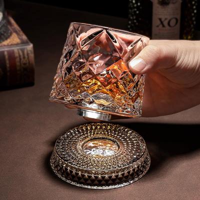 Seek Elengance Whiskey Rocks Glass, 280ml Clear Crystal Glass with Coaster (Classic)
