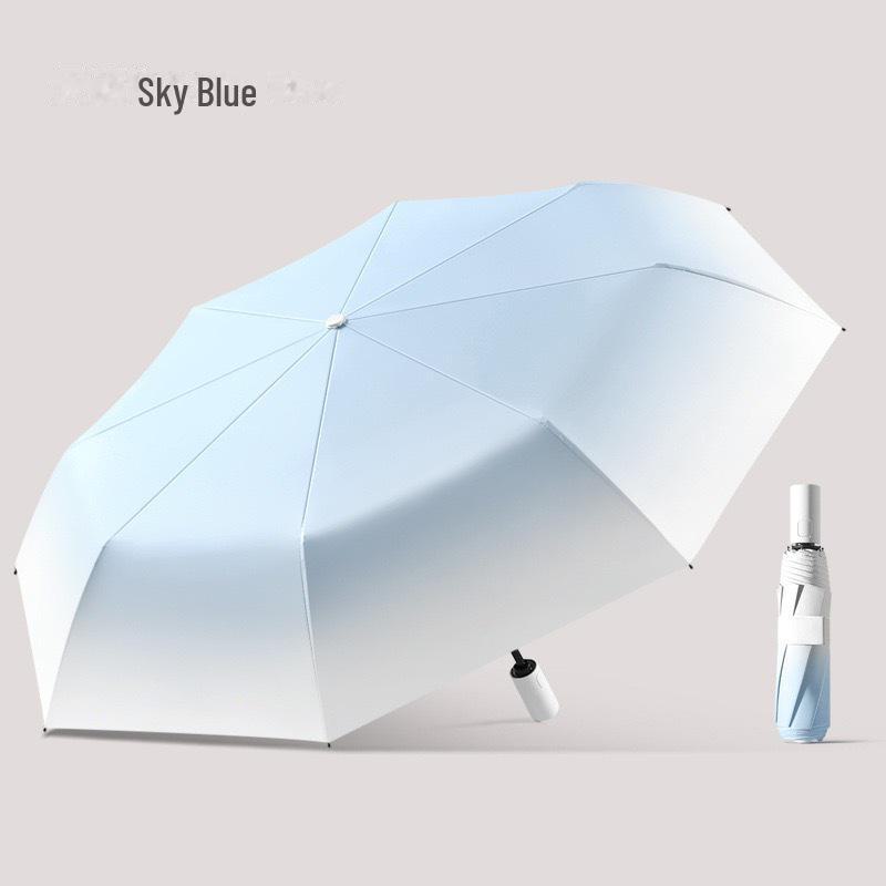 

24-костный ветрозащитный УФ-защитный автоматический черный студенческий зонт