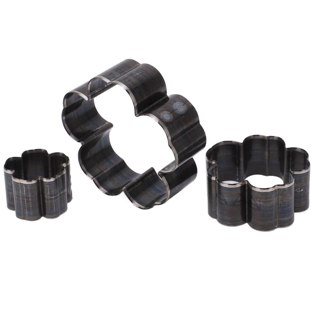3 PCS 1.2 Inch / 2 Inch / 2.8 Inch Flower Shaped Cutter Hollow Punching Tool  For DIY Leather Craft