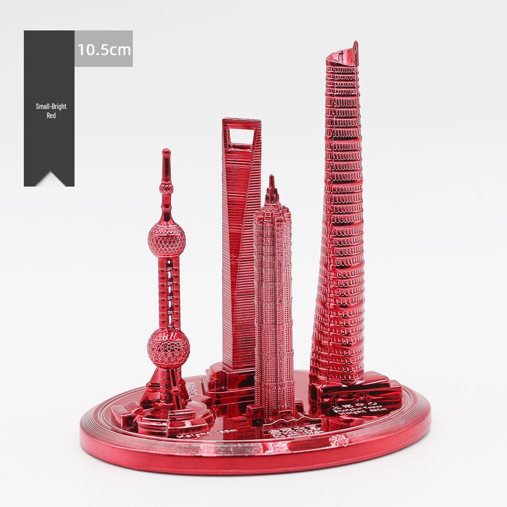 Shanghai Landmark Building Model: Oriental Pearl Tower, World Financial Center, Jin Mao Tower - Metal Creative Handicraft