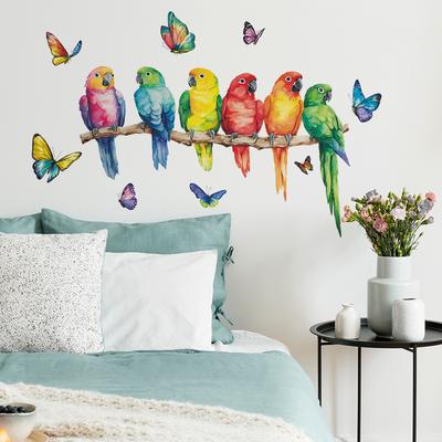 Ramură Pictată Pasăre Fluture Dormitor Living Acasă Fundal de Perete Înfrumusețare Decorare Autocolante de Perete