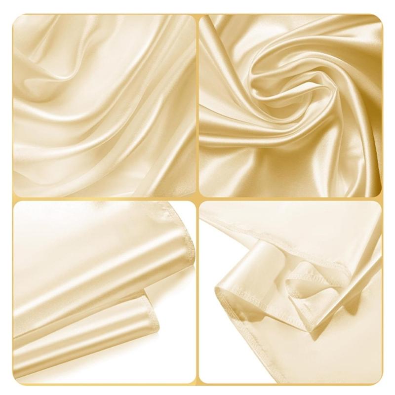 Satins Banquet Tablecloth 57 X 71 Inch Rectangular Draped Table Cover with Smooth Silky Fabric for Wedding Reception Decors
