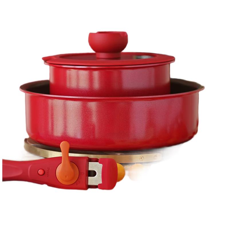 SANHO Non-stick Cookware Set with Detachable Handle