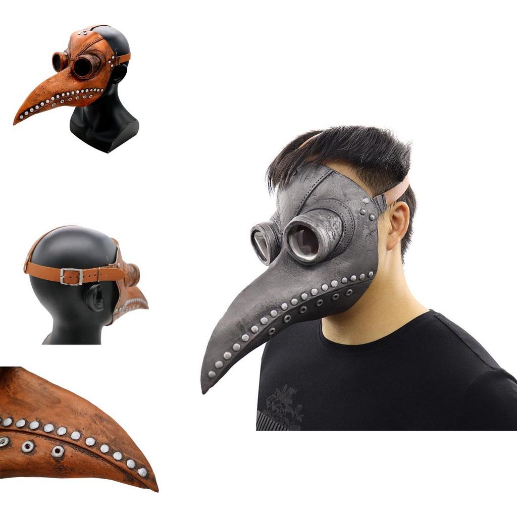 Unique Plague Doctor Mask With Long Bird Beak Design For Gothic Steampunk Halloween Parties