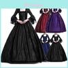 Luxuriöses Damen Mittelalter Marie Antoinette Kleid mit langen Ärmeln Viktorianischer Stil
