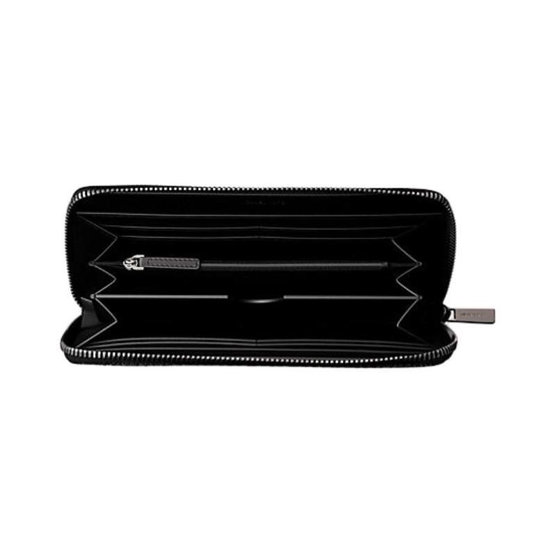 MICHAEL KORS COOPER bronze hardware accessories leather wallet women's black