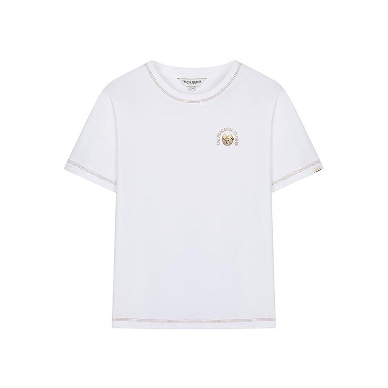 Teenie Weenie Women's Bear Embroidered Short Sleeve T-Shirt