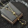 Titanium Steel Geometric Pendant Necklace For Women With Gold Plating Winter Fashion Accessory