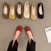 Women Cozy Leather Flats Split Hoof Toe Loafers Femme Mary Jeans Mocasines Ladies Ballerina Shoe