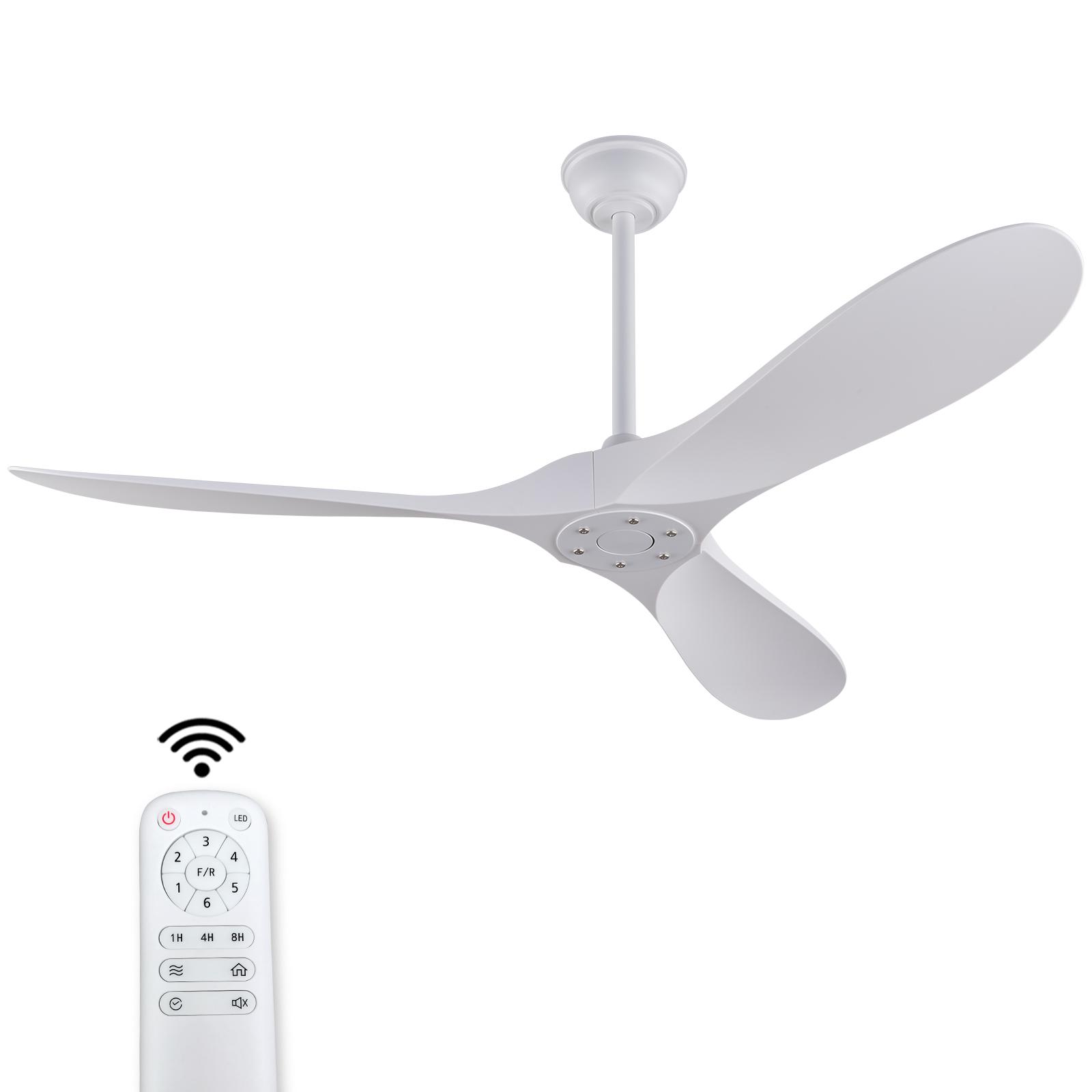 52-Inch White Ceiling Fan without Light