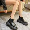 2024 Autumn Winter New Round Toe Low-heeled Women's Boots Chelsea Motorcycle Boots Solid Color Breathable Casual Women Shoes