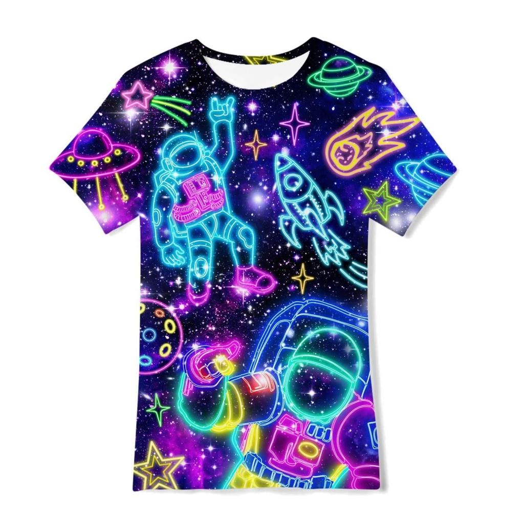 Fashion Children T-Shirts 3D Print Colorful Pattern Round Neck T-Shirts Casual Short Sleeve Tops Kids Tees Clothing