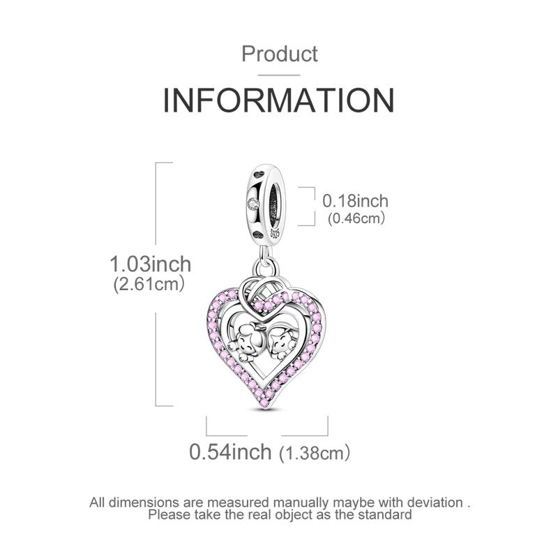 Charm Bead Components Bead Component Copper Metal Pink Bow Luminous Cat Paw Dangle Compatible With Bangle Bracelet High Quality Fine Jewelry Necklace