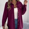 Women's Corduroy Shirt Jacket Stripe Pattern Midi Length Oversized Casual Shacket Fall Winter