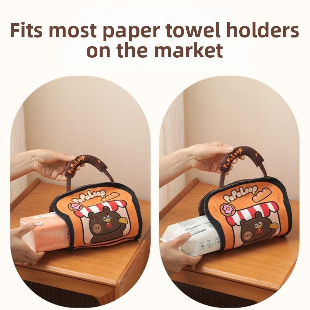 Cartoon Hanging Tissue Bag Cute Space Saving Tissue Storage Holder Creative Reusable Portable Tissue Cover Bedside