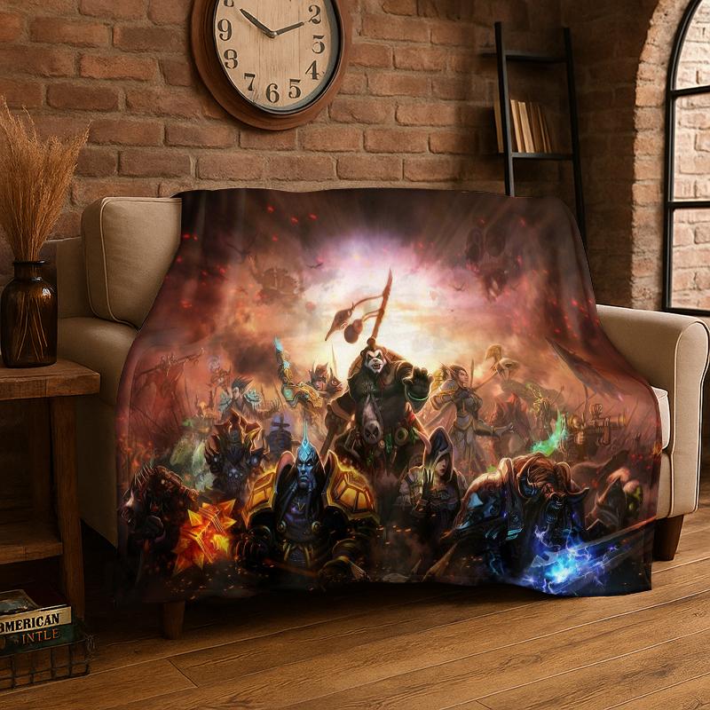 Demon Hunter Arthas World of Warcraft WOW Game Flannel Blanket Soft Warm Throw Blanket for Bedroom Living Room Bed Travel picnic