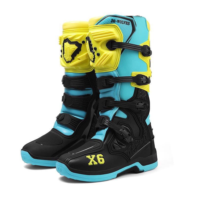 Męskie Buty Motocyklowe Off-Road Nine Wolves - Antypoślizgowe Buty Rajdowe