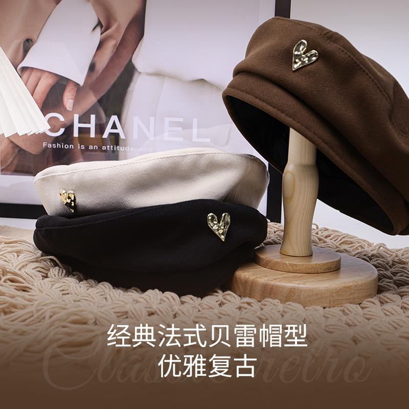 Korean Autumn and Winter Woolen Beret British Style Painter Hat Retro Versatile Face Small Japanese High-end Hat Woman