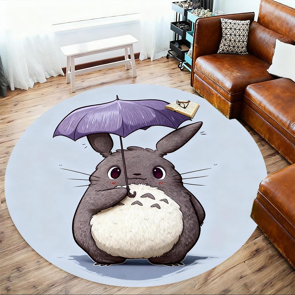 1pc Totoro Umbrella Round Chair mat office Area Rug - Non-Slip, Floor Mat for Office, Bedroom, Ideal home decor gift p0105101