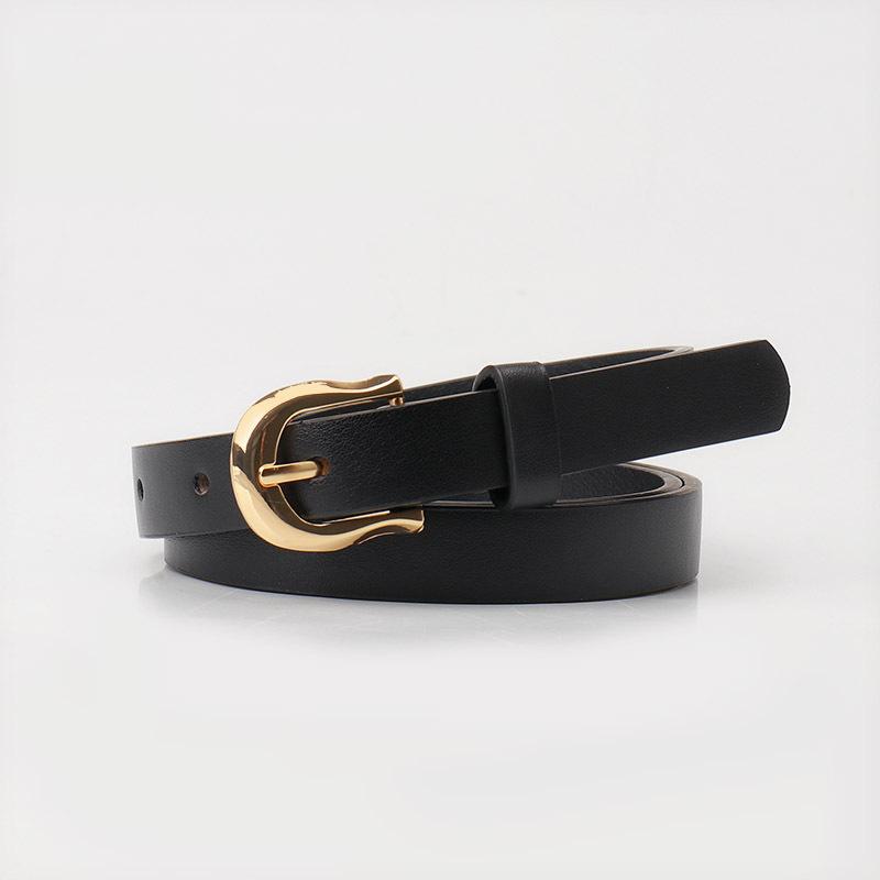 Ceinture plate à boucle ardillon pour femme, couleur bonbon, simple, décorée de vent, pour jeans