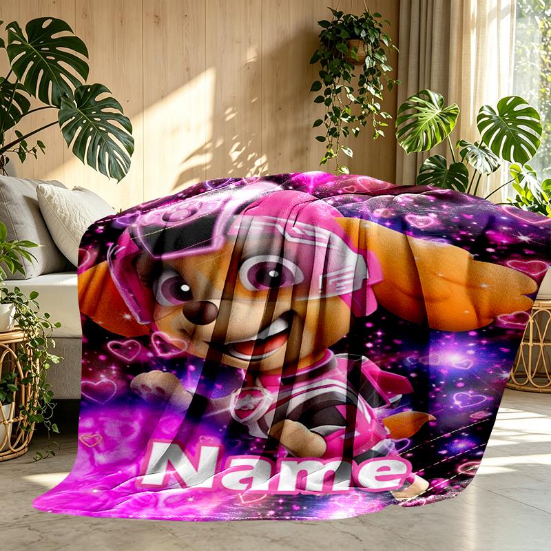 Custom Name Personalized PAW Patrol Print Blanket, Home Decor, Bedroom, Sofa, Camping, Couch, Gifts for Birthday Christmas