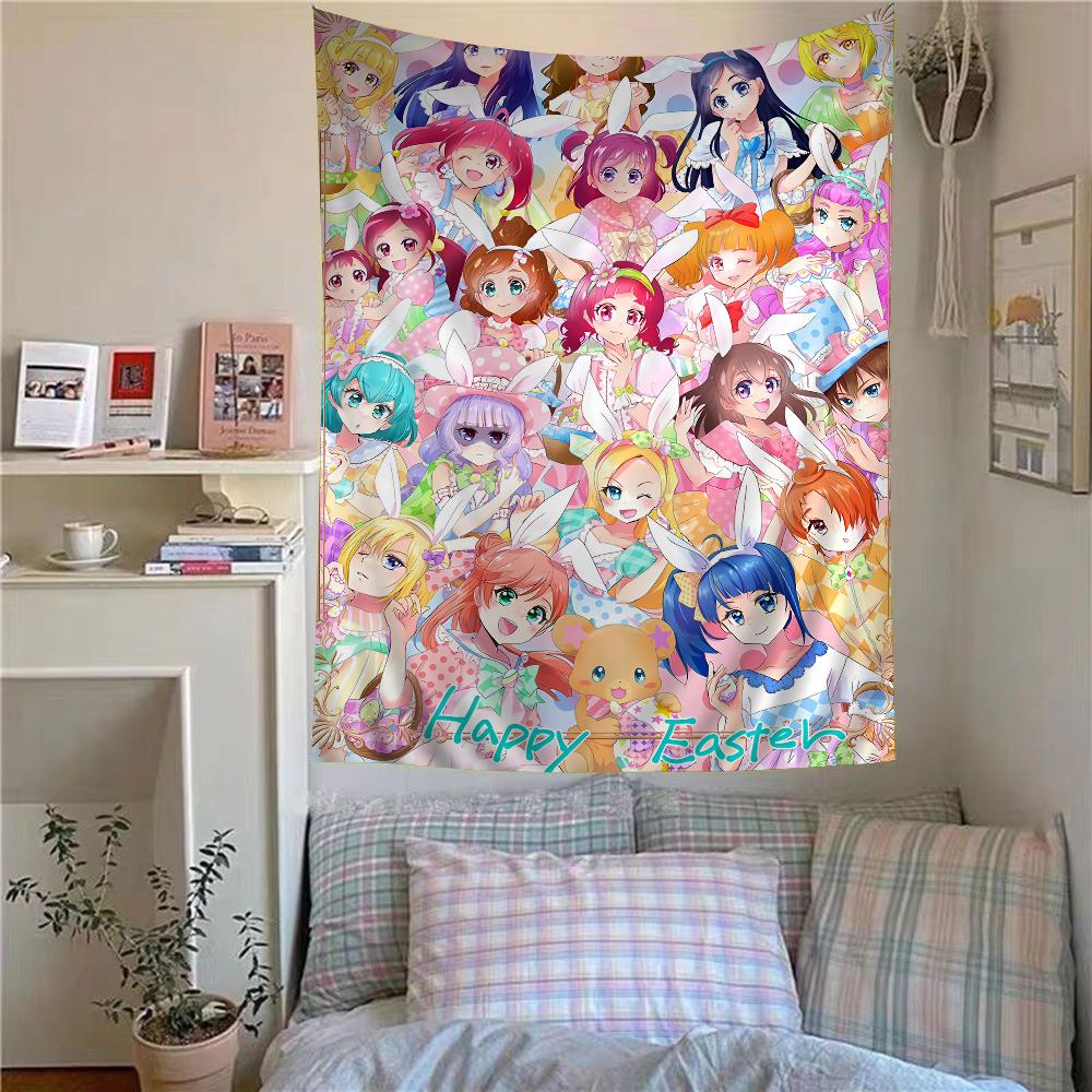 Smile Precure Cute Anime Hippie Wall Hanging Tapestries Bohemian Wall Tapestries Mandala INS Home Decor Personalized Room Spaces