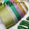 75MM 38mm Chunky Glitter Grosgrain Ribbon For Crafts Hair Bow Making 5 Yards Roll