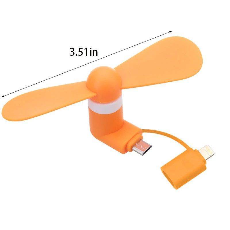 Apple Phone Mini Plugin Fan With Soft Blades Portable Cooling For Commuting And Office