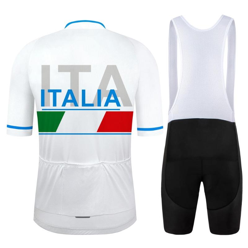 Herren Sommer Professionelles Radsportteam Kurzarm Set, Radsport Kurzarmtrikot und Trägerhose Atmungsaktiv und Schnelltrocknend