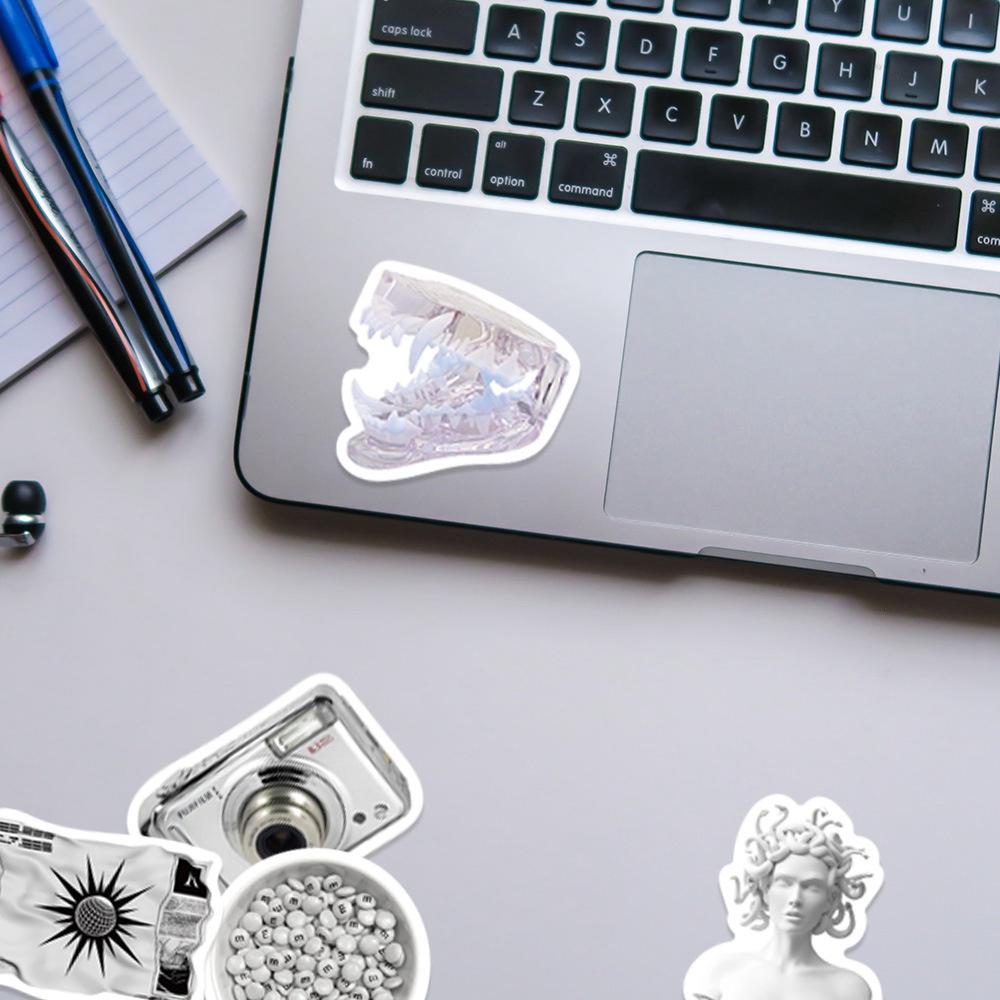 Premium Silver Sulfate Sticker 66 Pieces Of High-quality Pvc Waterproof Decals For Diy Guitar Phone Skateboard And Bicycle Adhesive And Stylish