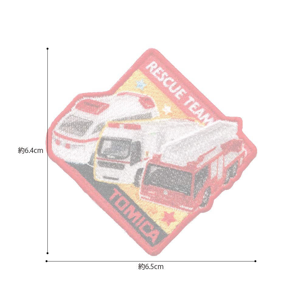 Pioneer Tomica Ambulance Fire Engine Patch Sticker 64mm x 03 & Iron-On, 67mm, TOM650-TOM
