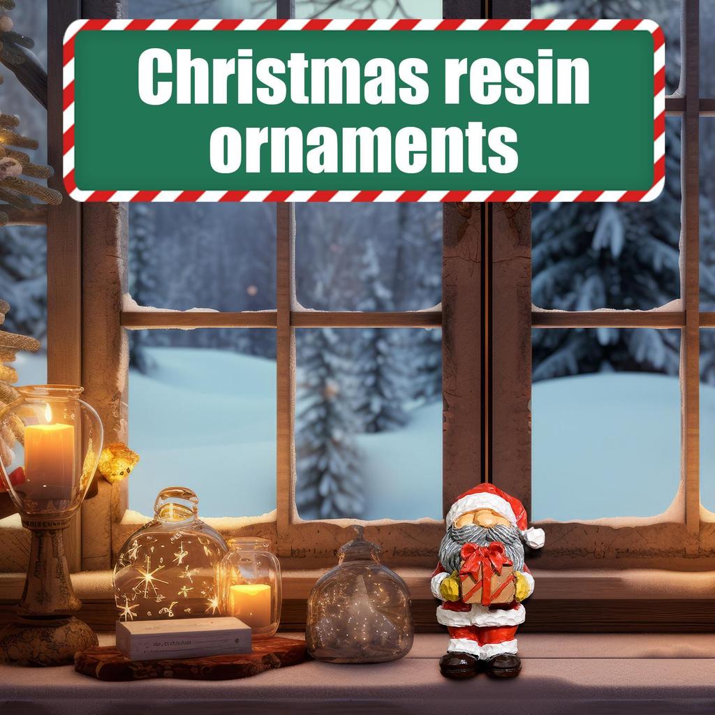 Christmas Mini Resin Figurines Miniatures Santa Claus Snowman Elk Ornament Micros Landscape Merry Xmas Ornament Decoration 2026