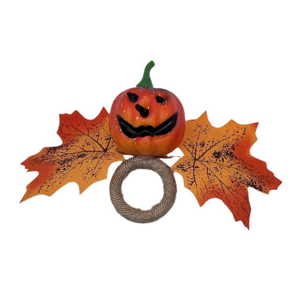 Fixed Napkins Halloween Napkin Ring Festive Atmosphere Maple Leaf Napkin Button  Hotels