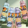1PC Summer Beach Cocktail Quote 750ml Color Plastic Sports Water Bottle Leakproof Flip Straw Lid Suitable for Sports Office Home Use