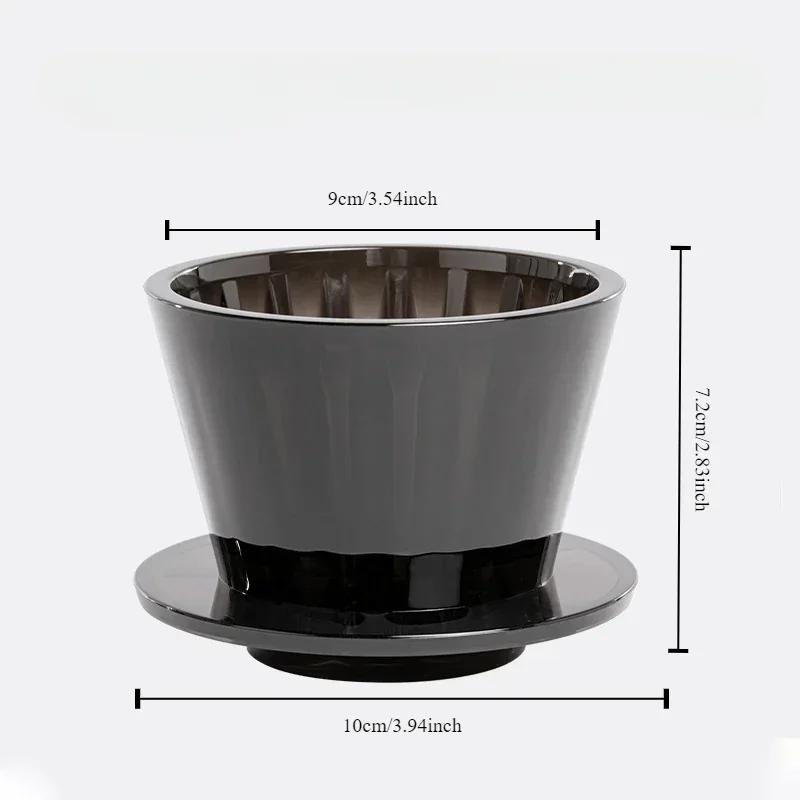 

1 PC Acrylic Pour Over Coffee Filter Cup Set Cake Shaped Flat Bottom Home Brewing Kit with Filter Papers Reusable Easy Clean