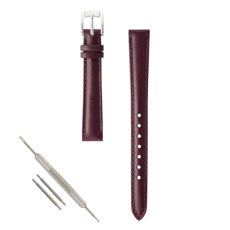 

[] BAMBI scotchgard Strong water repellency watch belt 10mm ~ 20mm cowhide leather band clock replacement belt wine BCME001ES-S