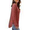 Autumn Winter Square Neck Stretch Rib Knit Top Solid Color Long Sleeve Loose T-shirt