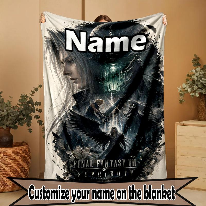 Custom Name Personalized Final Fantasy Print Blanket, Home Decor, Bedroom, Sofa, Camping, Couch, Gifts for Birthday ChristmasEnthusiasts