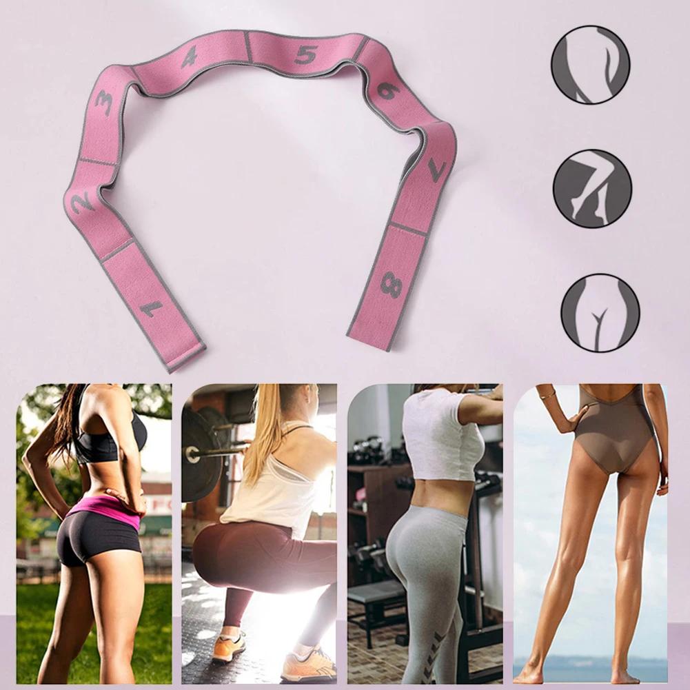 Yoga Pilates Resistance Band with 8 Numbers Stretch Resistance Band Exercise Elastic Band for Stretching and Physical Therapy