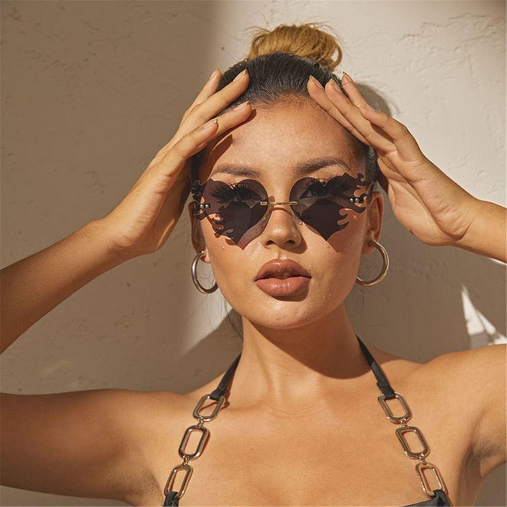 UV400 Protection Fire Heart Shaped Sunglasses Halloween Glasses  for Women & Men