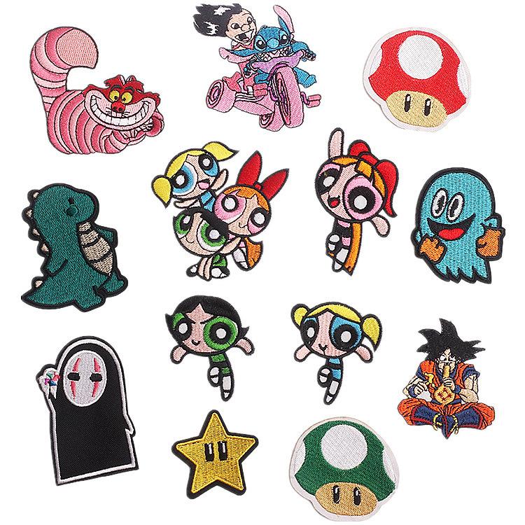 Cartoon Dinosaur Animation Embroidery Cloth Sticker Cute Animal Embroidery Chapter Child Children Patch Sticker Robot Dog Embroidery Sticker