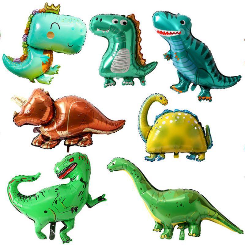 Spot Large Dinosaur Aluminum Film Balloon Tyrannosaurus Rex Neck Aluminum Foil Balloon Birthday Decoration Aluminum Film Balloon Set