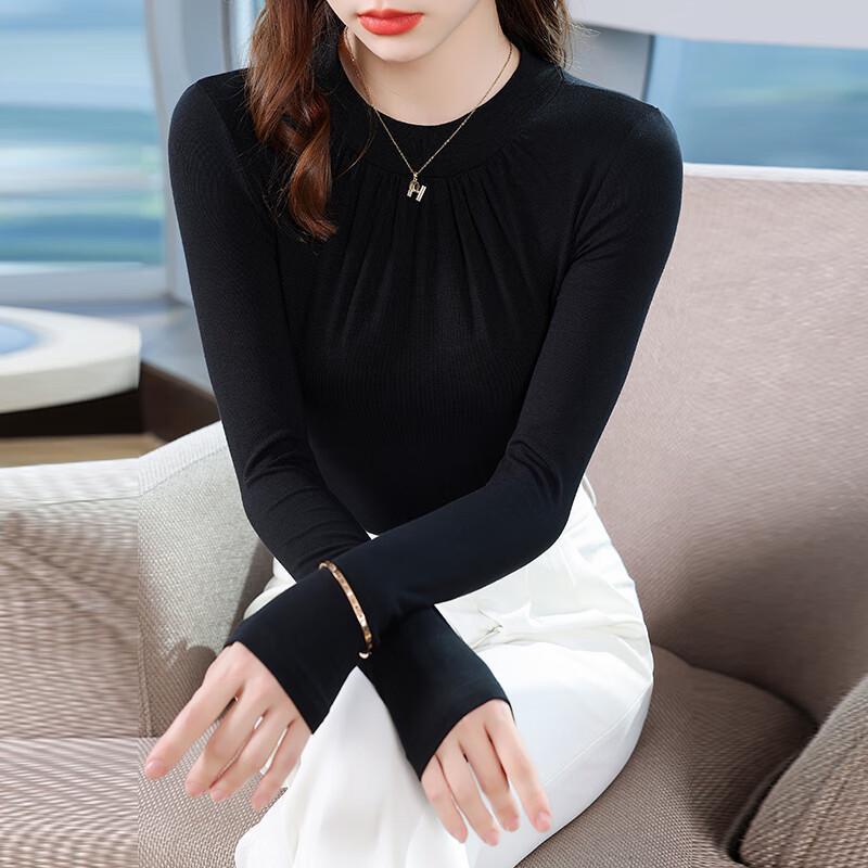 

Женский топ с полуворотником, облегающего кроя, с длинным рукавом XL