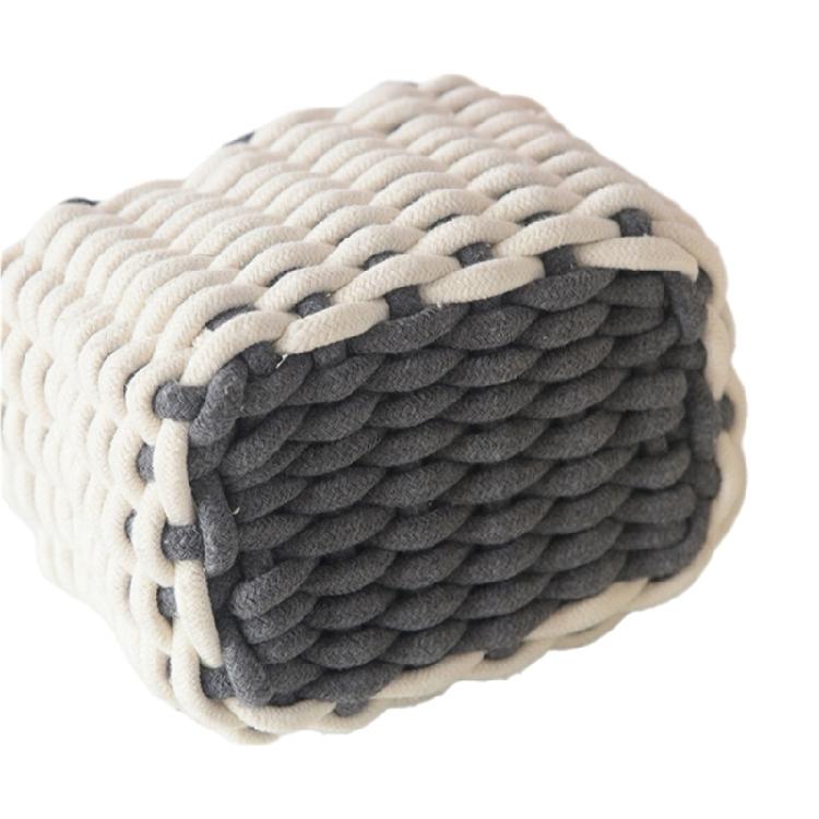 Convenient Cotton Rope Storage Basket Handwoven Cotton Rope Woven Organization Baskets Portable Storage Container