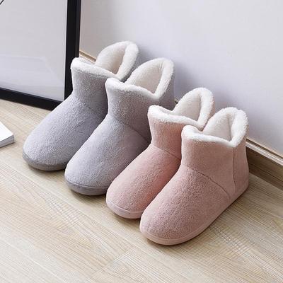 Pantofole invernali da donna Lidani in cotone con tacco, scarpe da interno peluche con suola spessa, opzione coppia da uomo disponibile