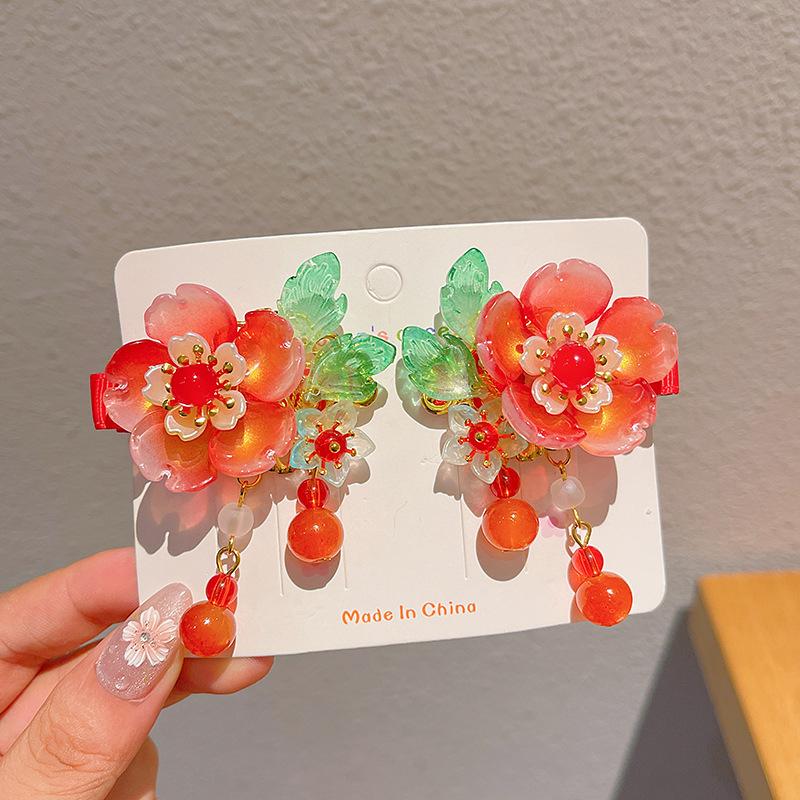 

Antique Hanfu Tassel Hair Clip Headwear Children S Hair Clip Princess Butterfly Edge Clip Hair Accessories Girls Headwear