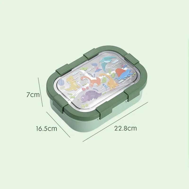 850ml Tragbare Lunchbox Kinder Bento Box mit Gabel Löffel Mikrowelle Ofen Auslaufsicher Edelstahl Lebensmittelbehälter für Kinder Schule