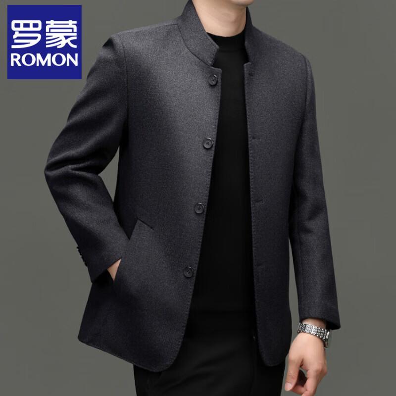 Romon Men's Double-faced Wool Blend Casual Jacket
