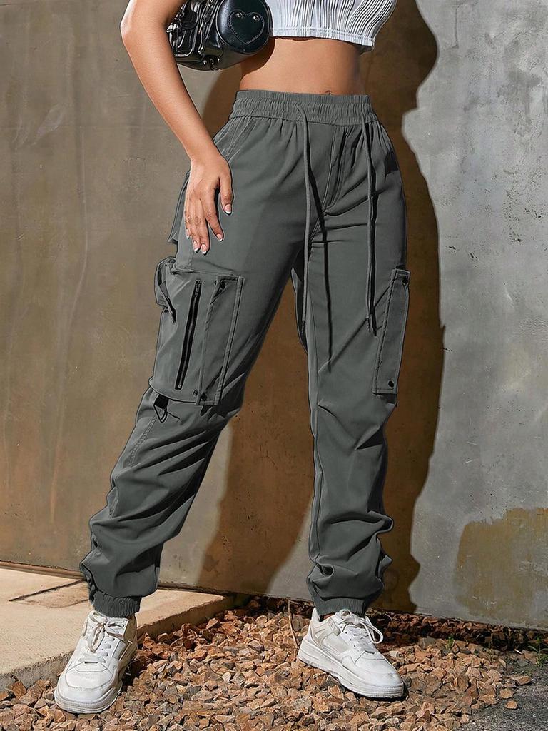 European & American Women's Tactical Cargo Pants - Summer Sports Style, Drawstring Casual Wear.