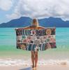 Flowers Pattern Beach Towel for Family Stuffs Friends Gifts Quick-Dry For Bath Yoga Tourism Beach GYM Camping Swimming Towel
